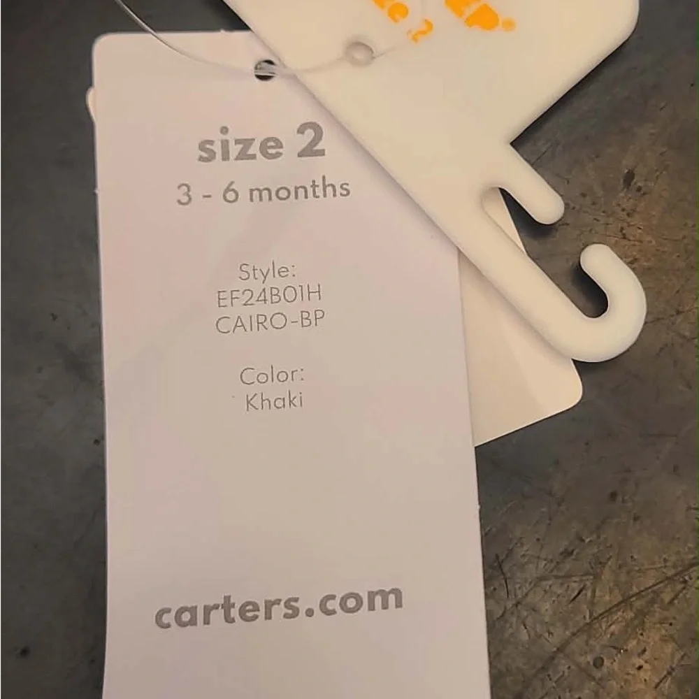 NWT Carter's Beige Kids Sneakers Size 2 (3-6 months)